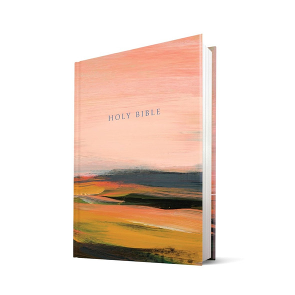NLT Large Print Slimline Reference Bible, Pink Landscape