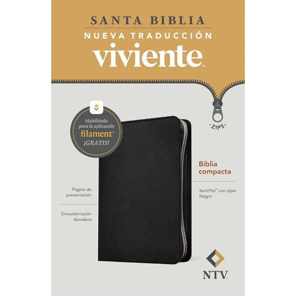 NTV Biblia Compacta, con Filament (Spanish, Leatherlike Black, Filament Bible) - Case of 32