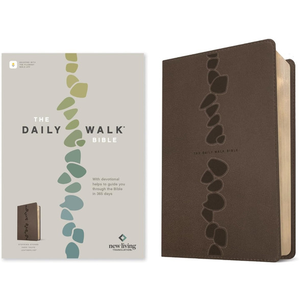 NLT The Daily Walk Bible, Filament Enabled (Leatherlike Stepping Stones, Dark Taupe) - Case of 12