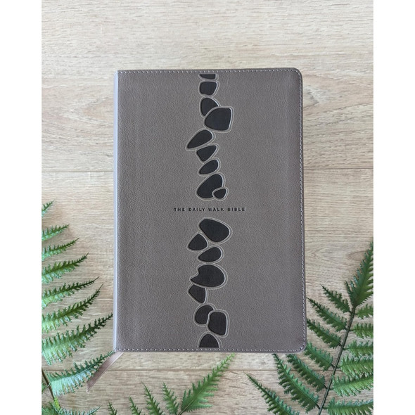 NLT The Daily Walk Bible, Filament Enabled (Leatherlike Stepping Stones, Dark Taupe) - Case of 12