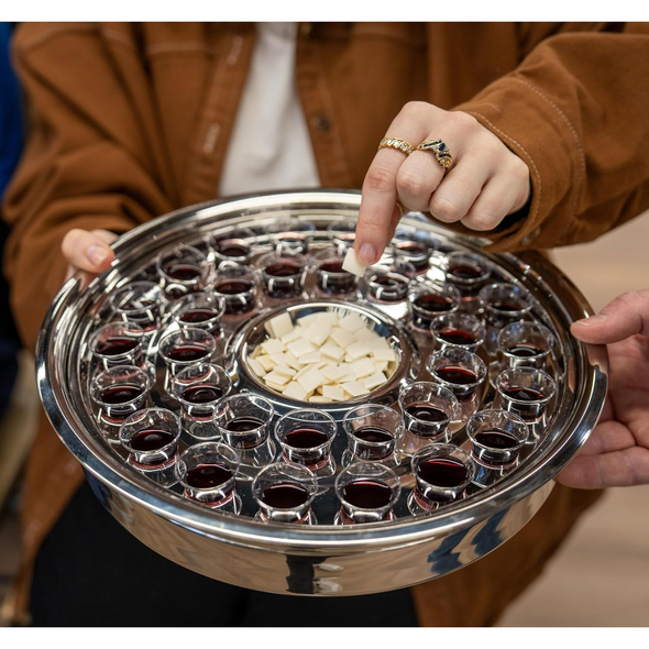 Single-Pass Communion Tray -  Silver Tone Stainless Steel - RemembranceWare by Broadman Holman