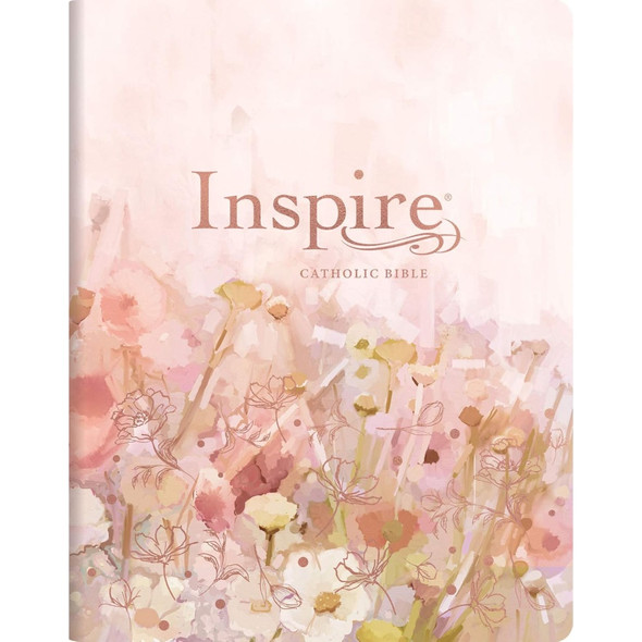 Inspire Catholic Bible NLT Large Print (Leatherlike, Flower Design) - Case of 6