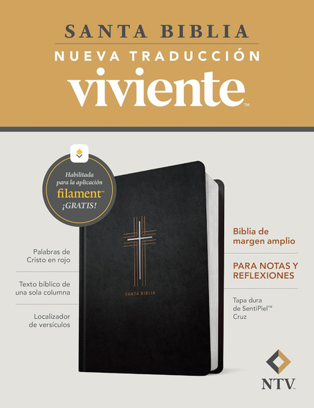 Biblia de Margen Amplio NTV con Filament (LeatherLike, Cross, Red Letter) - Case of 12