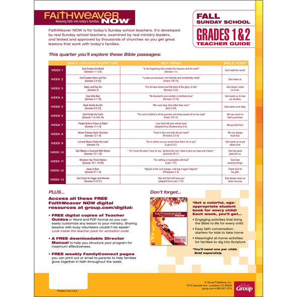 Grades 1&2 Teacher Guide FaithWeaver NOW Fall 2026