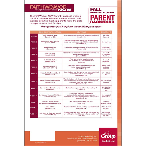 Parent Handbook, FaithWeaver NOW Fall 2026 