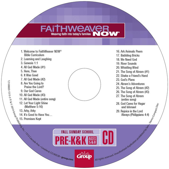 Pre-K & K CD, FaithWeaver NOW Fall 2026