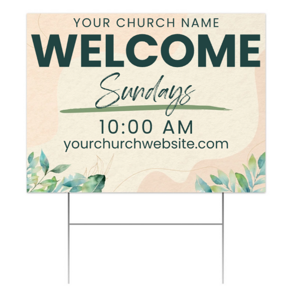 Easy Custom Outdoor Yard Sign - Personalize in Real Time - Welcome Soft Neutral - YSP261600