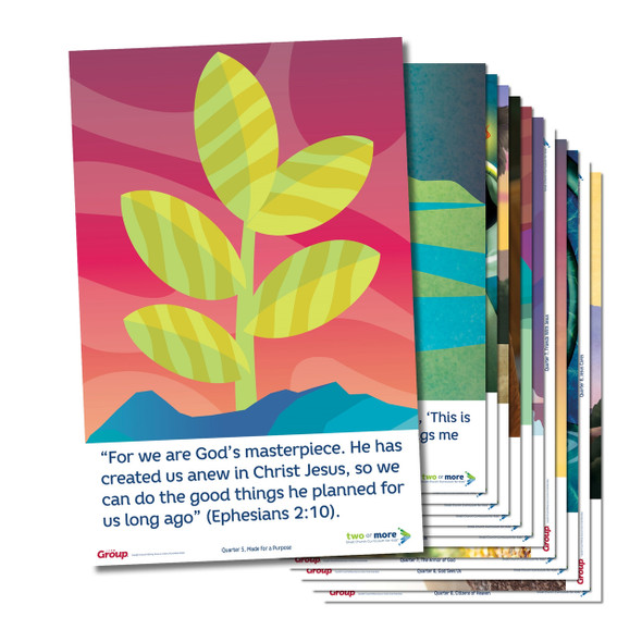 Two or More Small Church Curriculum Poster Pack - (4 Quarters, 3 Posters Each) - Year 2