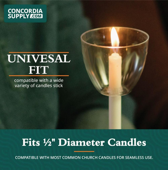 Clear Shield Wind & Drip Protectors - Box of 50 for Candlelight Service Candles