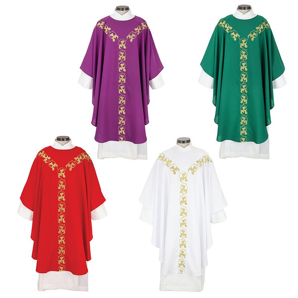 Vinea Gloria Chasuble Set of 4 (White, Red, Green, & Purple)
