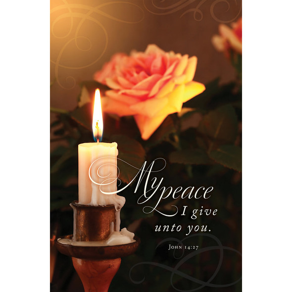 Church Bulletin 11" - Funeral - Bridge - Peace I Leave With You - John 14:27 KJV (Pack of 100)