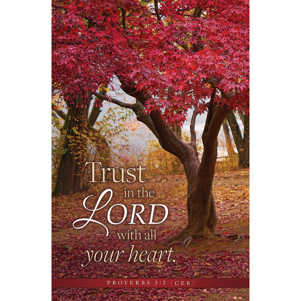 Church Bulletin - General - Fall - Trust in the Lord with all your heart - Prov 3:5 CEB (Pack of 100)