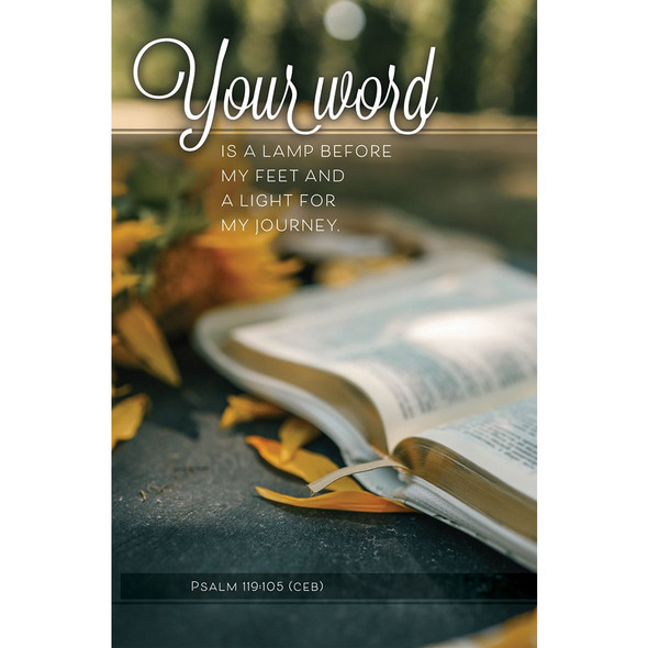 Church Bulletin 11" - General - Your word is a lamp before my feet... - Ps 119:105 CEB (Pack of 100)