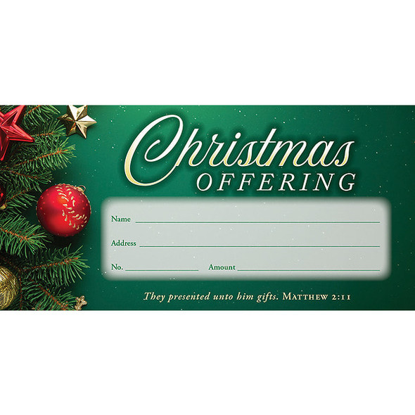 Offering Envelope 3 1/8" x 6 1/4" - Christmas - Christmas Offering - KJV (Pack of 100)