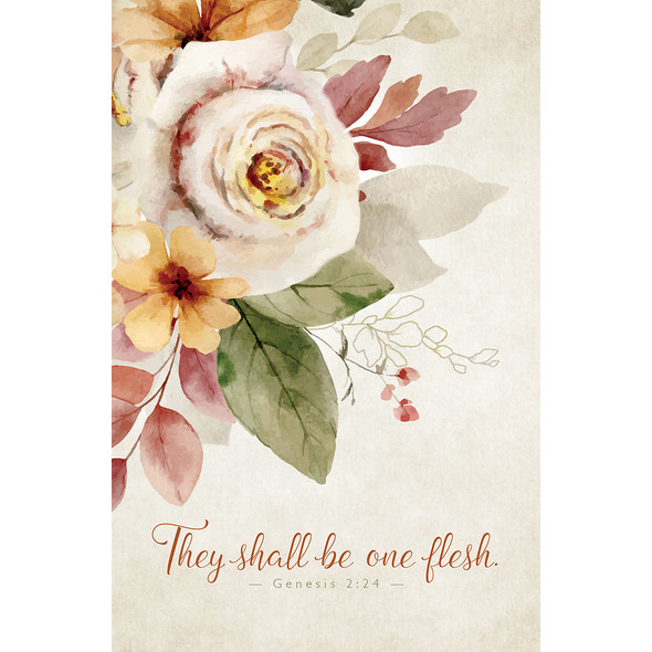 Church Bulletin 11" - Wedding - Therefore Shall a Man Leave His Father - Gen 2:24 KJV (Pack of 100)