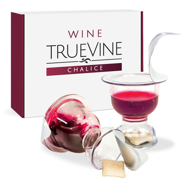 TrueVine Chalice Prefilled Communion Cups - Bread & WINE Sets (Box of 200)