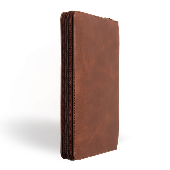 CSB Personal Size Bible, Holman Handcrafted Collection, Zipper Closure, Marbled Tan Premium Calfskin