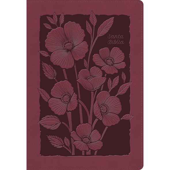 RVR 1960 Biblia para regalos y premios, rubi floral, simil piel - Case of 28