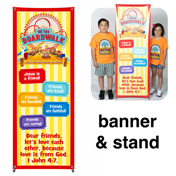 VBS Theme Banner X Stand Combo - On the Boardwalk VBS 2027 by Cokesbury