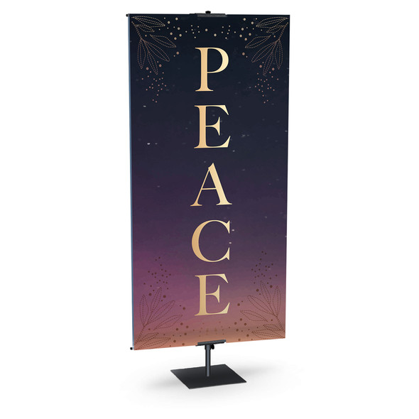 Church Banner - Behold Our Savior Purple Nativity Advent Set - Peace