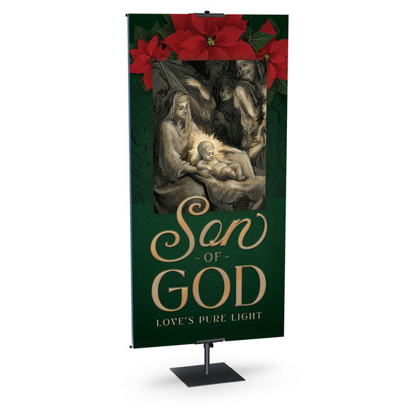 Church Banner - Fine Art Poinsettia Advent - Son of God