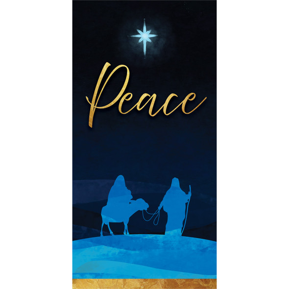 Church Banner - Nativity Star Nightscape - Peace