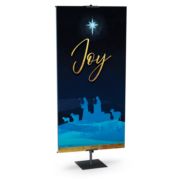 Church Banner - Nativity Star Nightscape - Joy