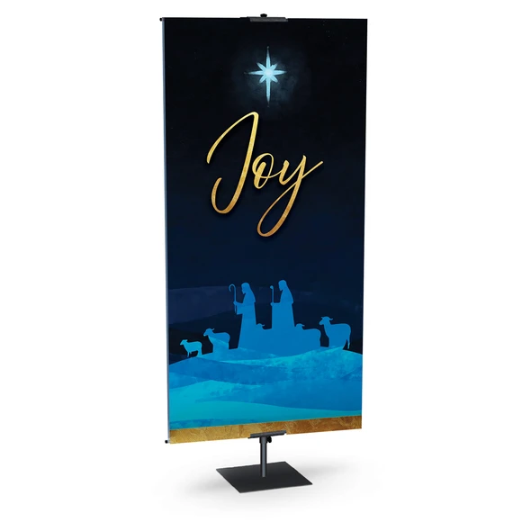 Church Banner - Nativity Star Nightscape - Joy