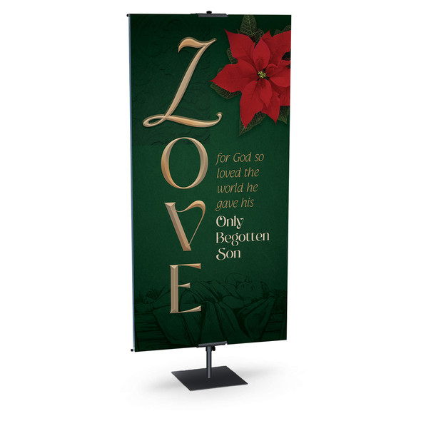 Church Banner - Fine Art Poinsettia Advent - Love