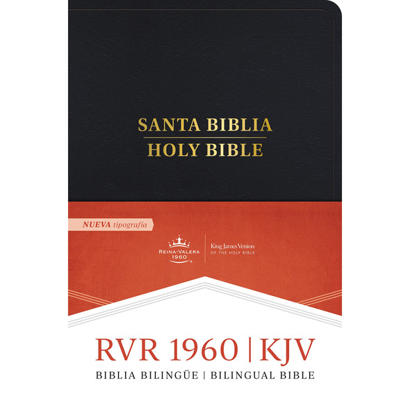 RVR 1960/KJV Biblia bilingue, negro imitacion piel con indice (Edicion 2024) - Case of 12