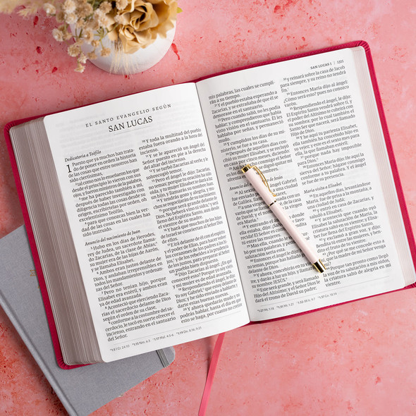 RVR 1960 Biblia Letra Supergigante, Floral Simil Piel - Case of 12