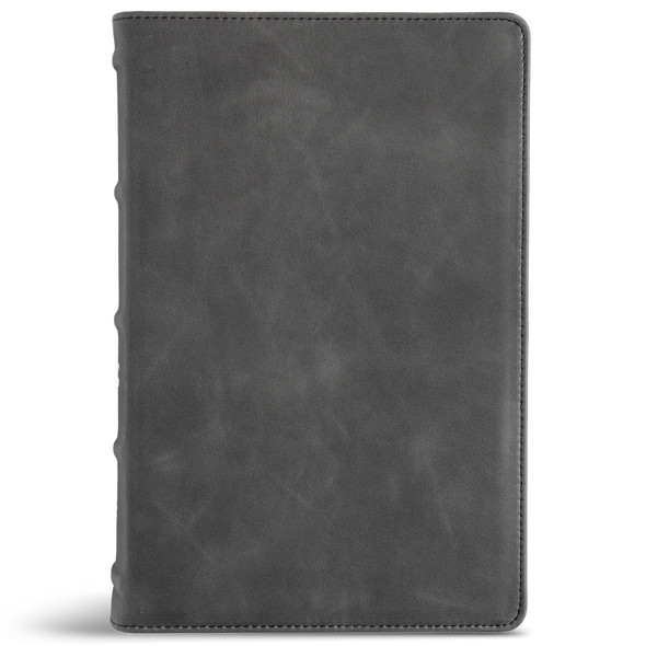 CSB Large Print Personal Size Reference Bible, Optimal Type, Holman Handcrafted Collection, Marbled Slate Premium Calfskin