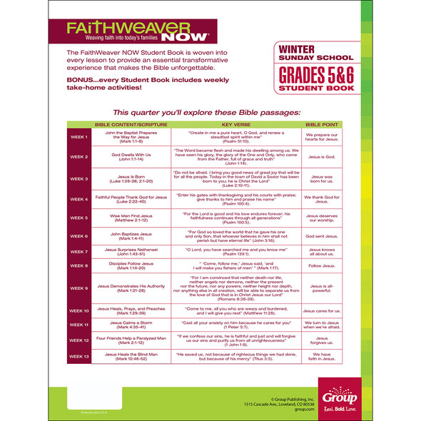 Grades 5&6 Student Book: Bible Buzz FaithWeaver NOW Winter 2026