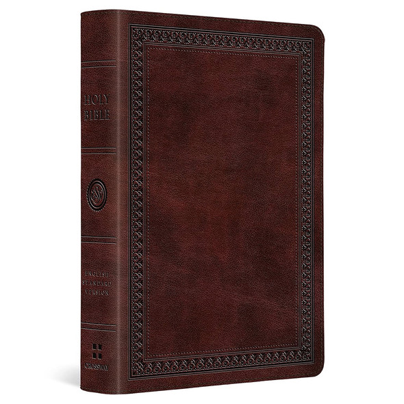 ESV Large Print Compact Bible (TruTone, Mahogany Border Design, Red Letter) - Bulk Case of 28