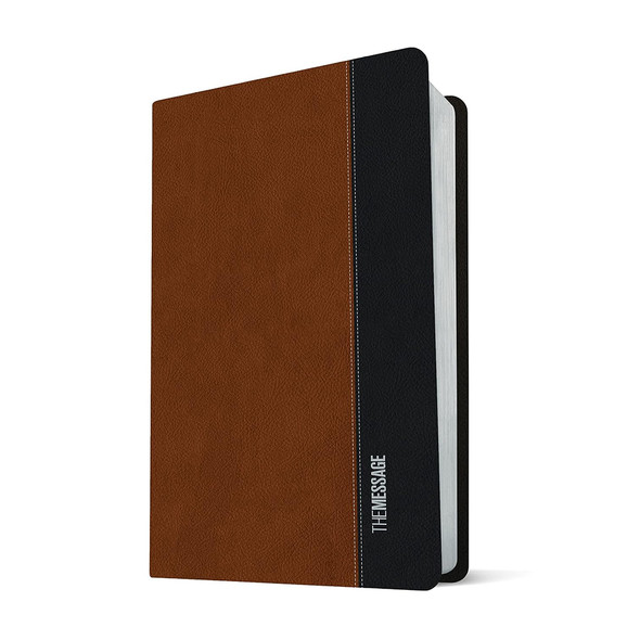 The Message Deluxe Gift Bible, Large Print (Leather-Look, Tan/Black), Case of 16