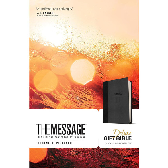 The Message Deluxe Gift Bible (Black/Slate) - Case of 20