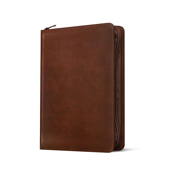 The Message Deluxe Gift Bible, Large Print (Leather-Look, Rustic Brown)