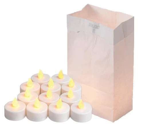Luminaria Kit - Bags & Battery Tealights Set of 100 Hours (Set of 100)