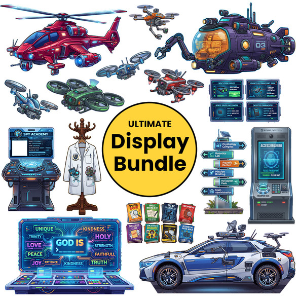 Ultimate Display Bundle - Spy Academy - Easy Scene Pop-Up Giant VBS Display Bundle - VBS 2027