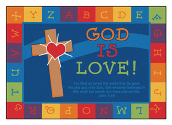 God Is Love Learning Rug (5'5" x 7'8" Rectangle)