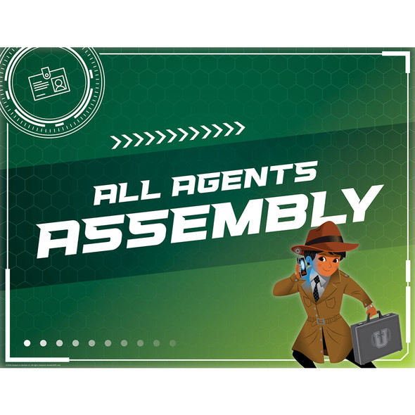 Assembly Sign - 22 x 17-inch VBS Assembly Directional Sign - Spy U VBS 2027 by Answers