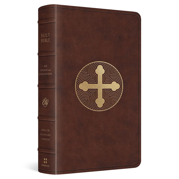 ESV Bible with Creeds and Confessions (TruTone, Brown, Cross Trefoil Design) - Case of 10
