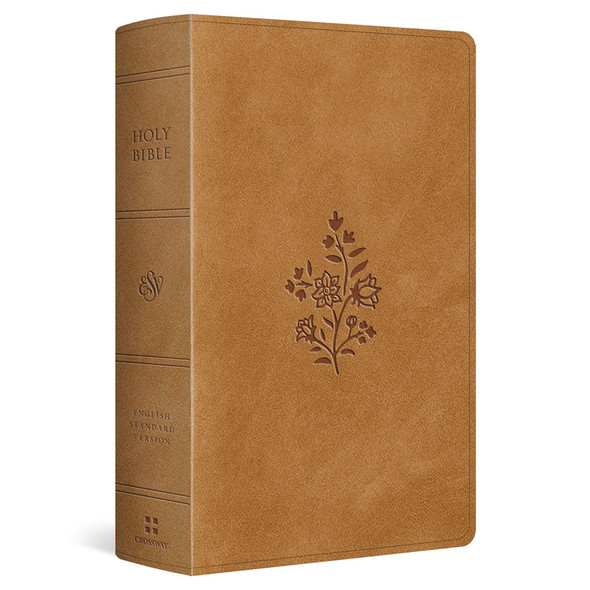 ESV Large Print Personal Size Bible, Red Letter (TruTone, Nubuck Caramel, Wildflower Design) - Case of 16