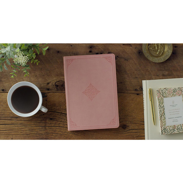 ESV Large Print Value Personal Size Bible (TruTone, Blush Rose, Fleur-de-lis) - Case of 16