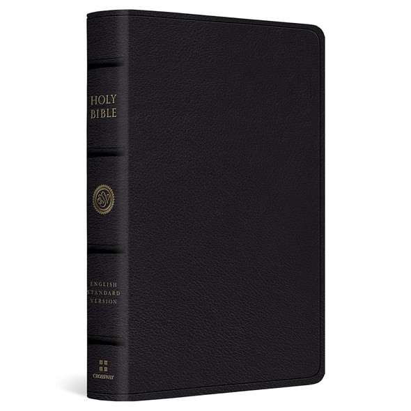 ESV Large Print Bible, Top Grain Leather (Black)