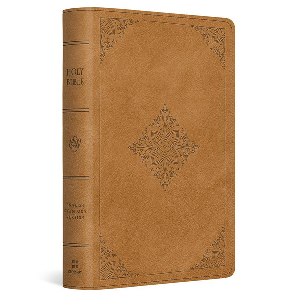 ESV Large Print Bible (TruTone, Nubuck Caramel, Fleur-de-lis Design) - Case of 10