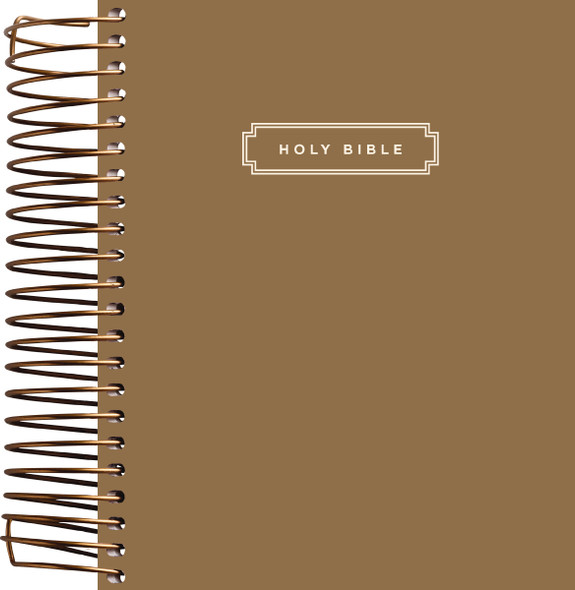 NIV Journal the Word Bible, Spiral-Bound Edition, Double-Column, Hardcover Spiral, Brown, Red Letter, Comfort Print - Case of 8