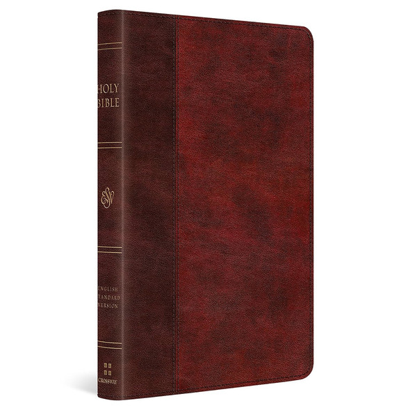 ESV Large Print Thinline Bible, TruTone, Burgundy/Red, Timeless Design - Case of 14