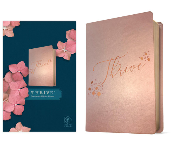 NLT THRIVE Devotional Bible for Women (LeatherLike, Rose Metallic) - Case of 12