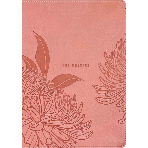 The Message Deluxe Gift Bible, Large Print (Leather-Look, Dusty Pink Floral) - Case of 16